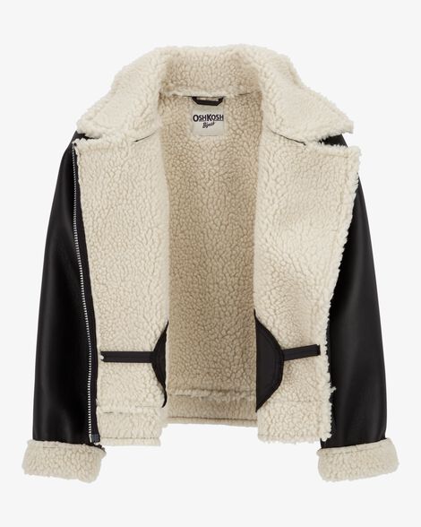  Product image 2 of Kid Faux Leather and Sherpa Jacket