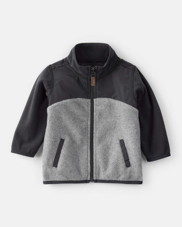 Product image 1 of Baby Boy Long-Sleeve Zip-Up Jacket - Grey/Black