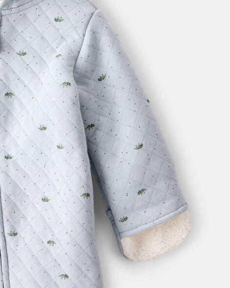 Product image 2 of Baby Boy Dinosaur Print Long-Sleeve Jumpsuit - Blue