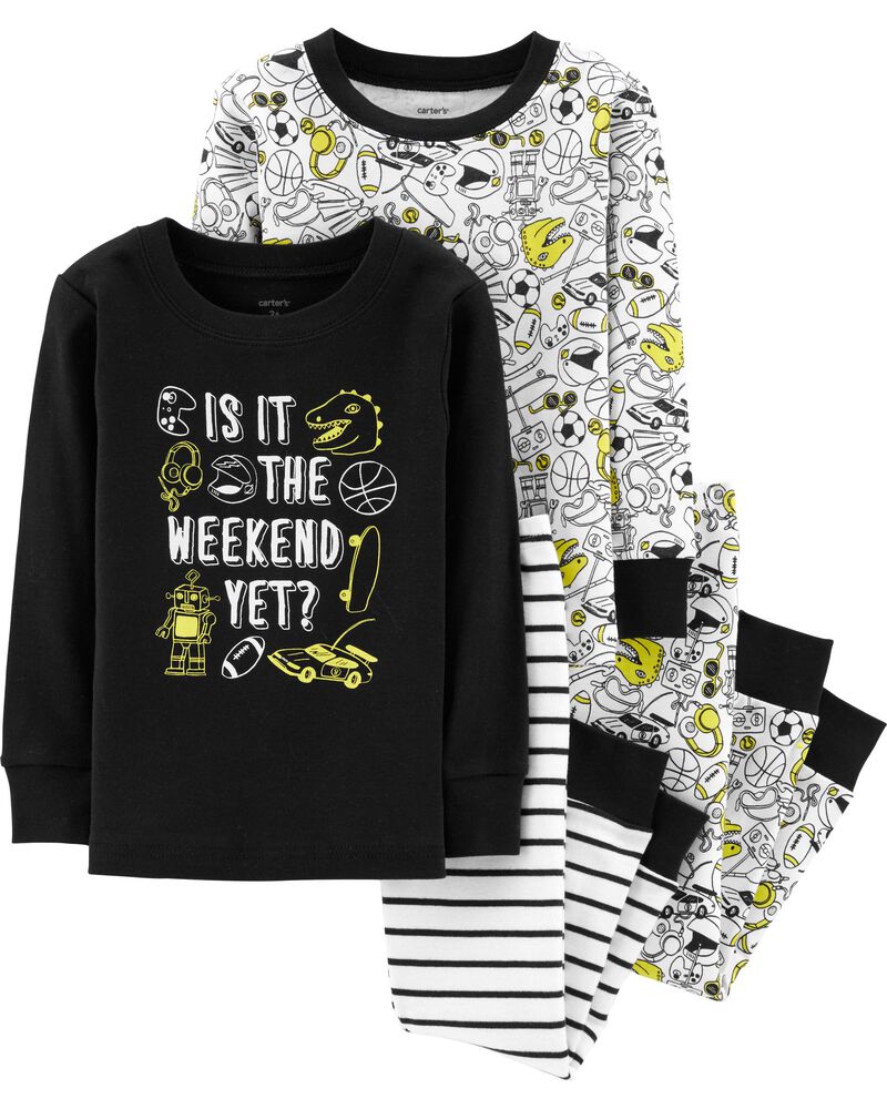 4 Piece Glow In The Dark Snug Fit Cotton Pjs Carters Com