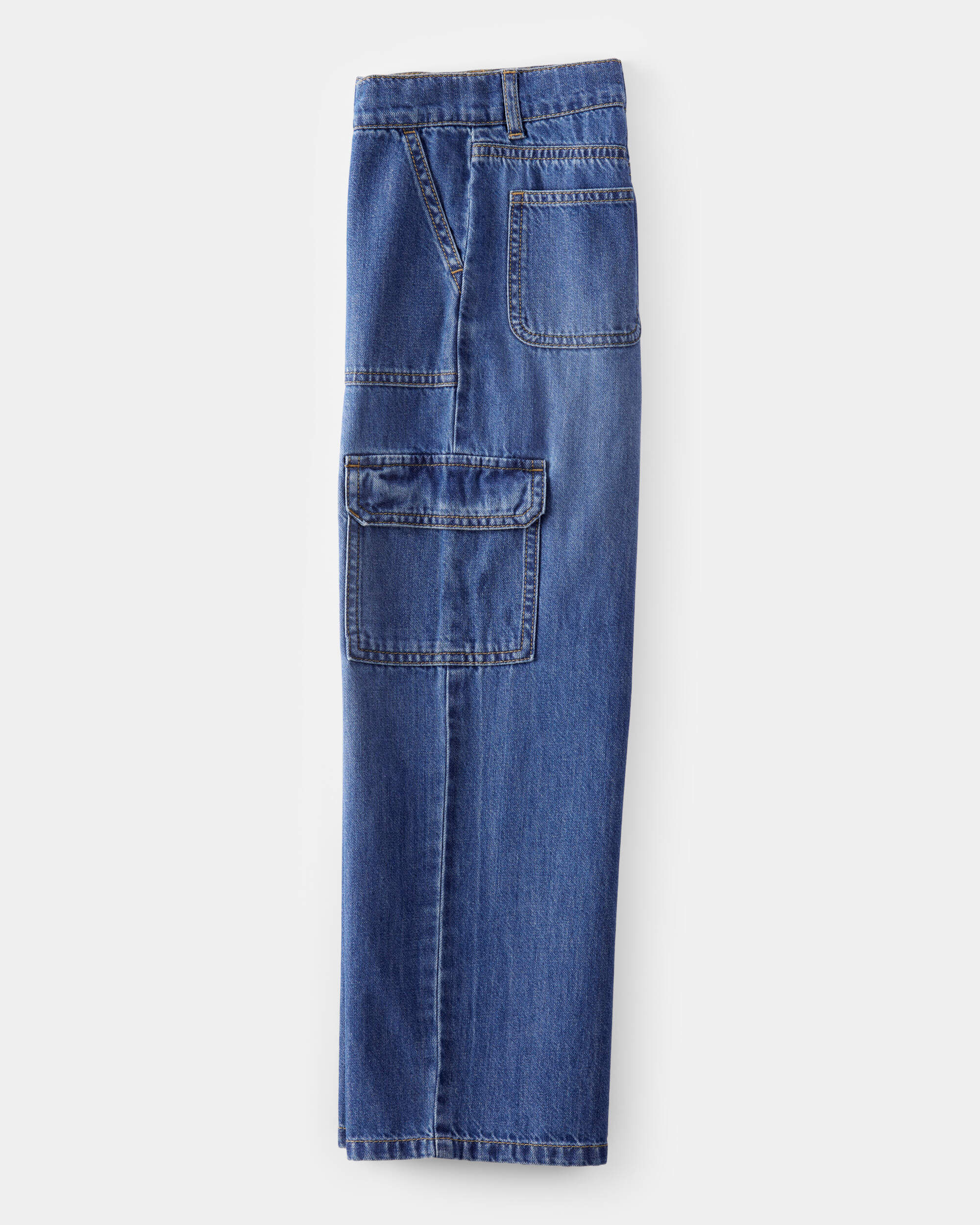 Kid High Rise Cargo Denim Jeans - Blue Wash - OshKosh | Carter's
