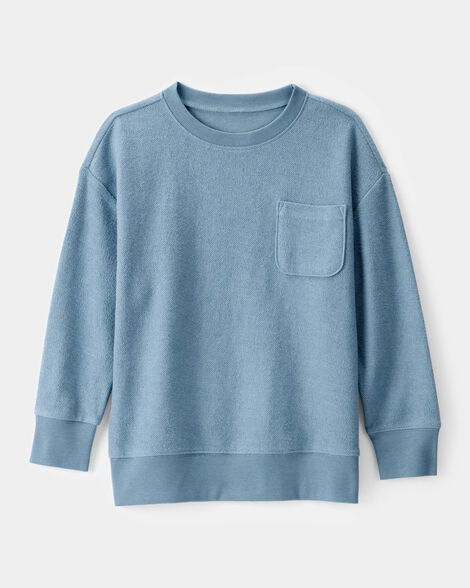 Boys French Terry Pullover Sweatshirt - Blue