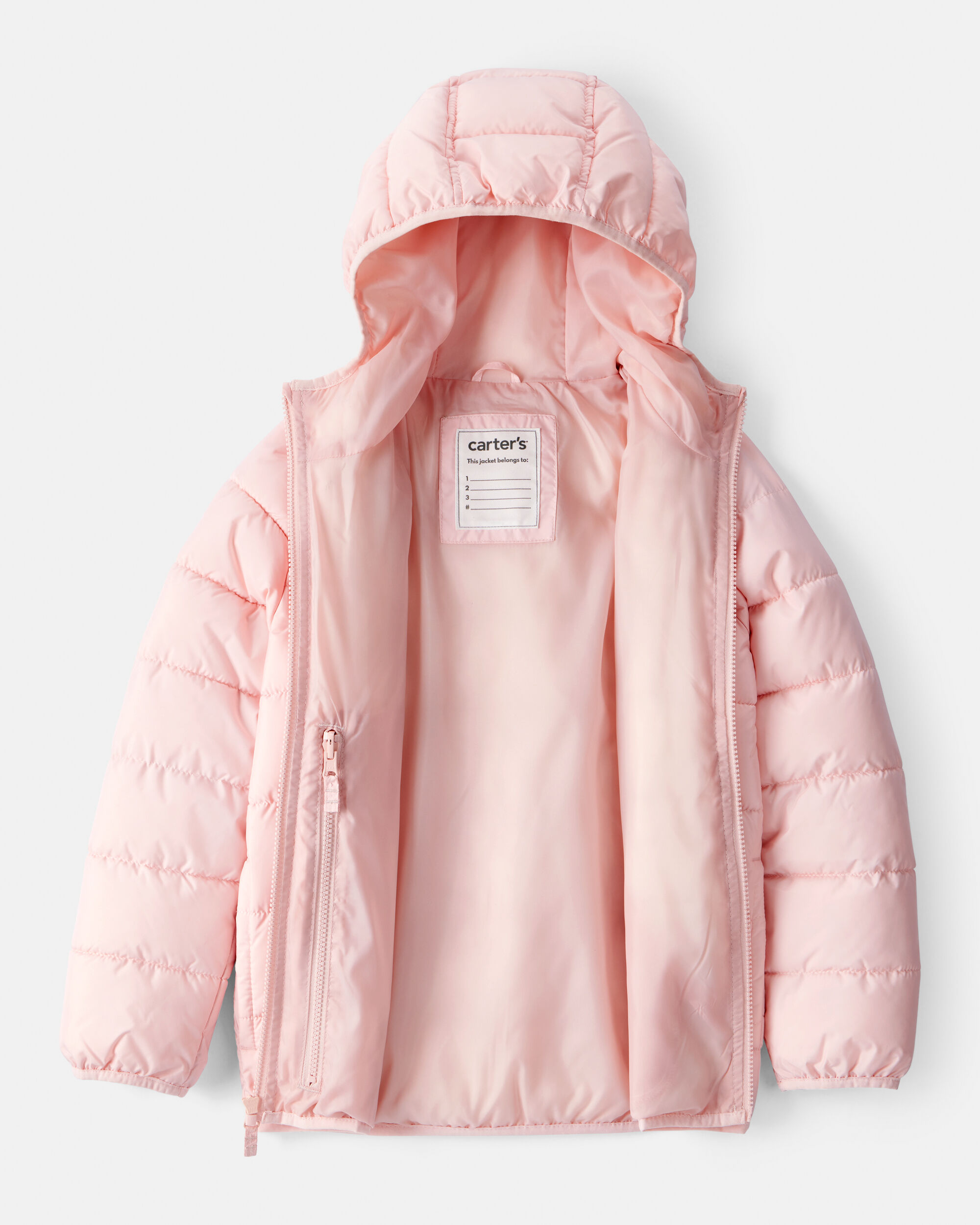 Kid Hooded Puffer Jacket - Pink - Carter's | Carter's