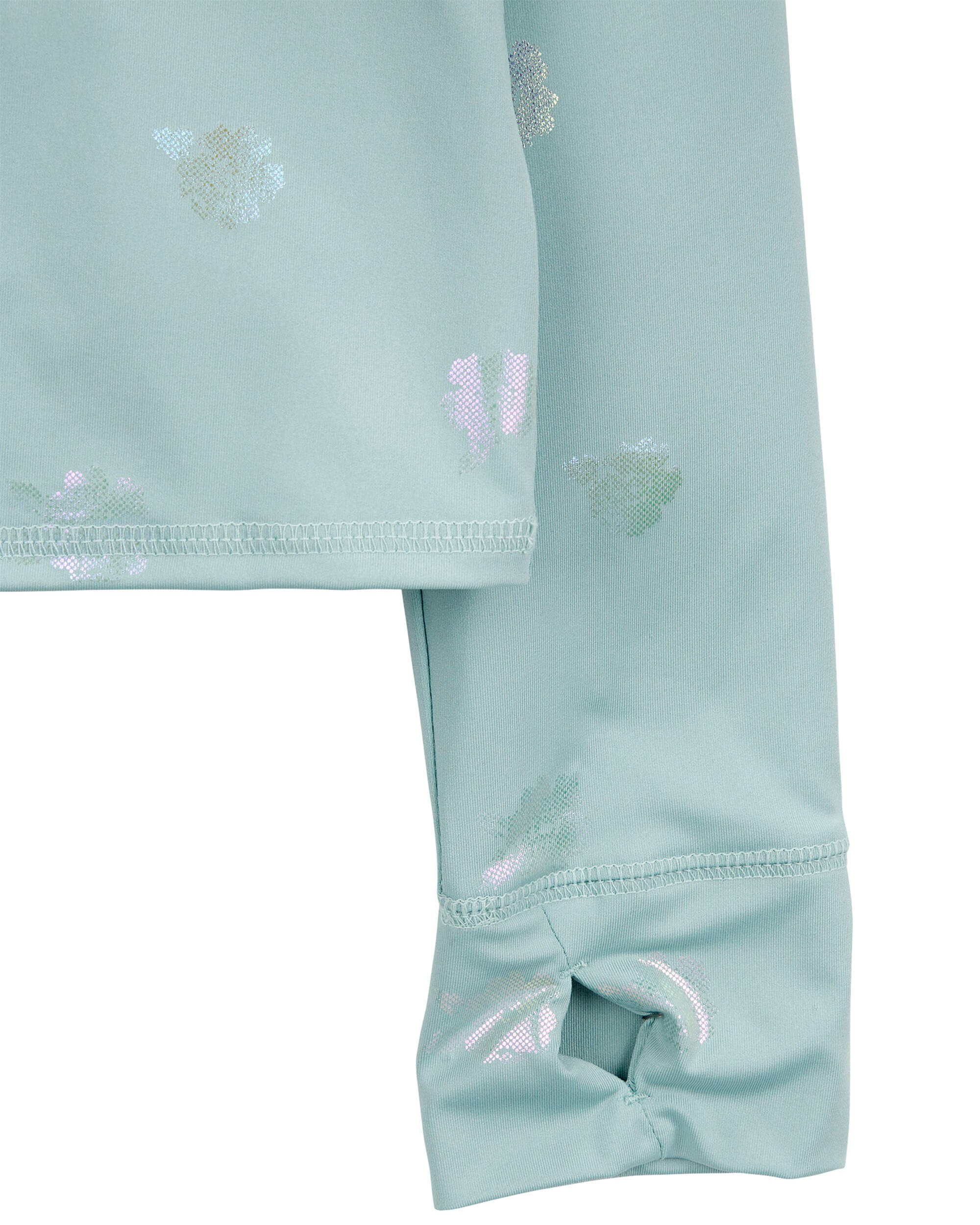 Kid Floral-Print Long-Sleeve Top - Aqua