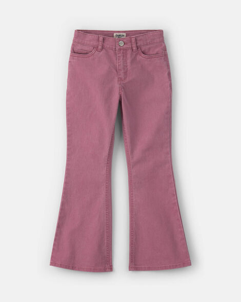 Girls Twill Flare Pants - Purple