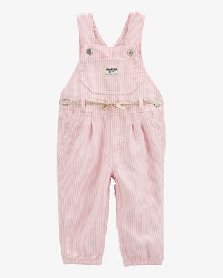 Product image 1 of Baby Knit Denim Hickory Stripe Overalls - Pink