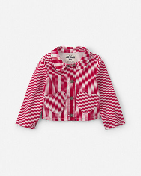 Hickory Stripe Valentine's Day Fashion Jacket - Red