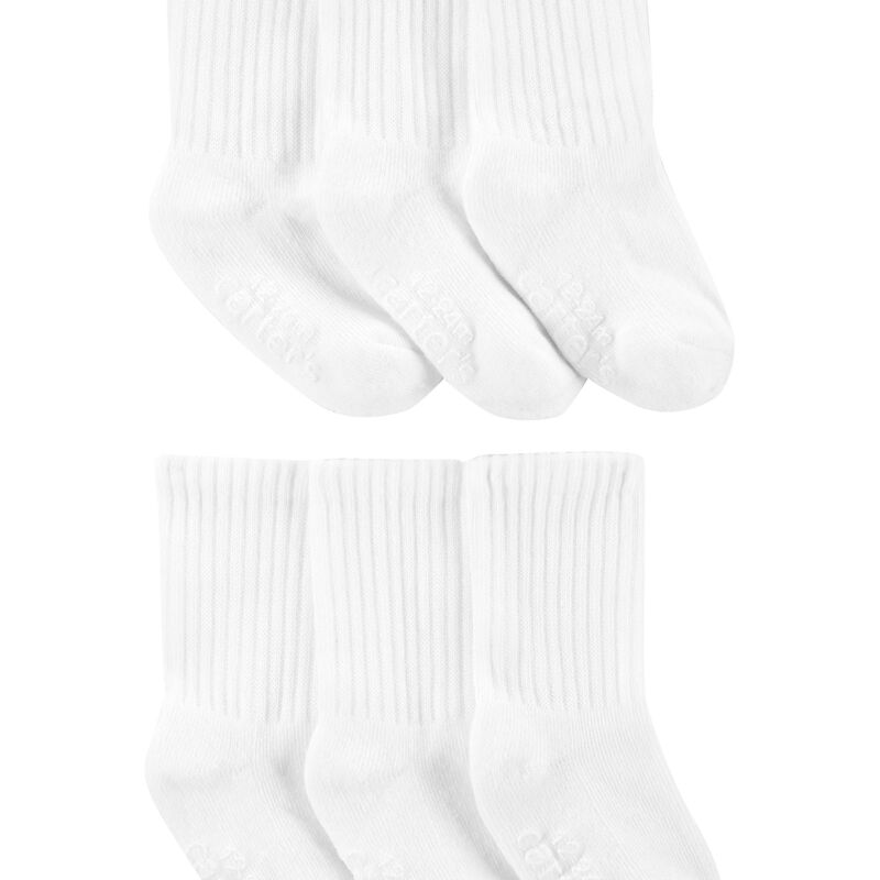 White Baby 6Pack Crew Socks
