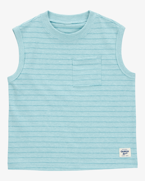 Baby Striped Textured Tank - Blue