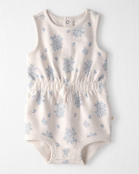 Baby Girl Organic Cotton Romper in Royal Bloom Print