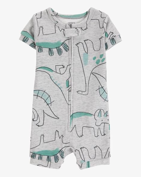 Product image 1 of Toddler Dinosaur Print Snug Fit Cotton 1-Piece Pajamas - Heather
