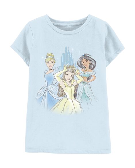 A blue T-Shirt with three Disney princesses on it