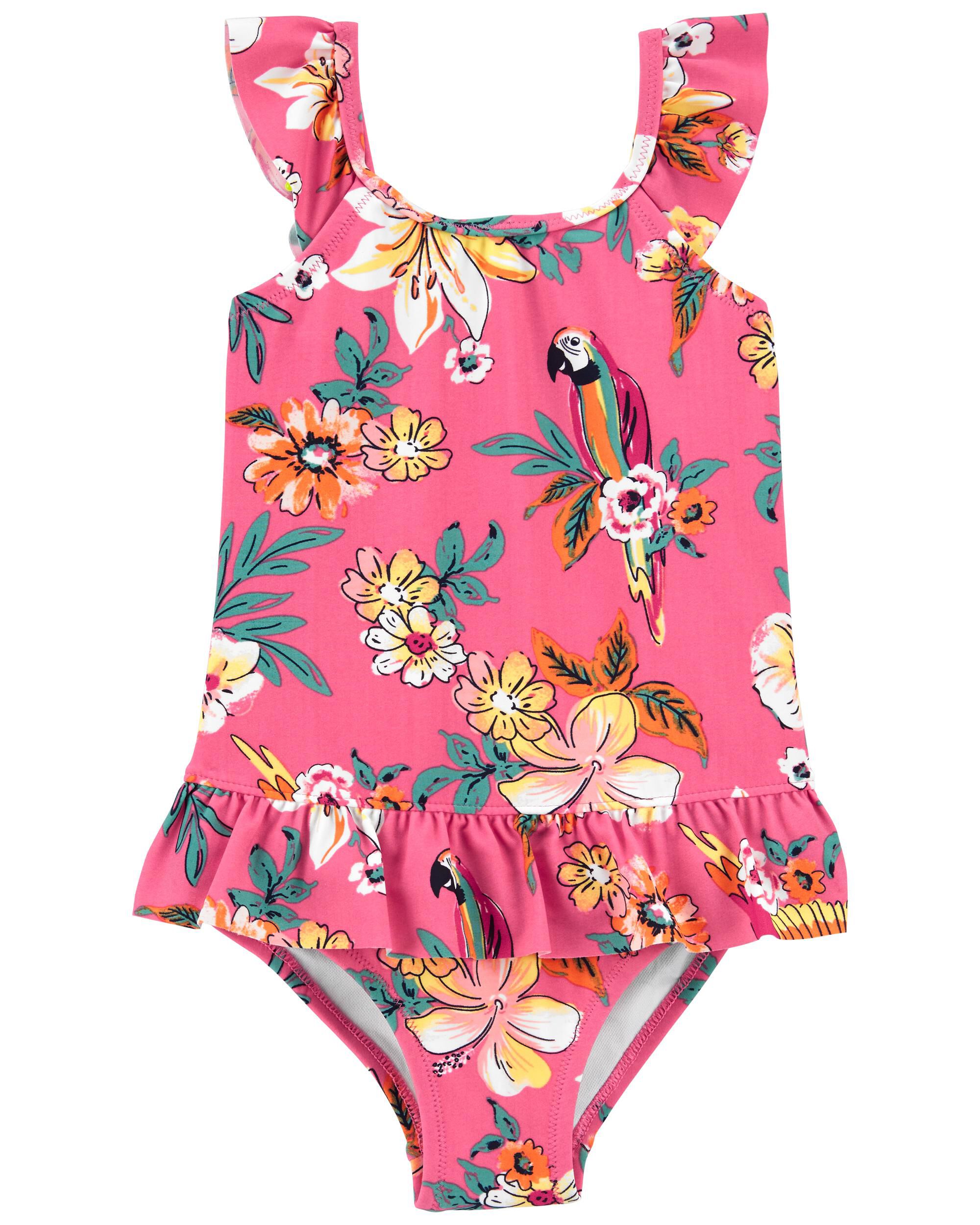 Tropical Parrot Ruffle Swimsuit