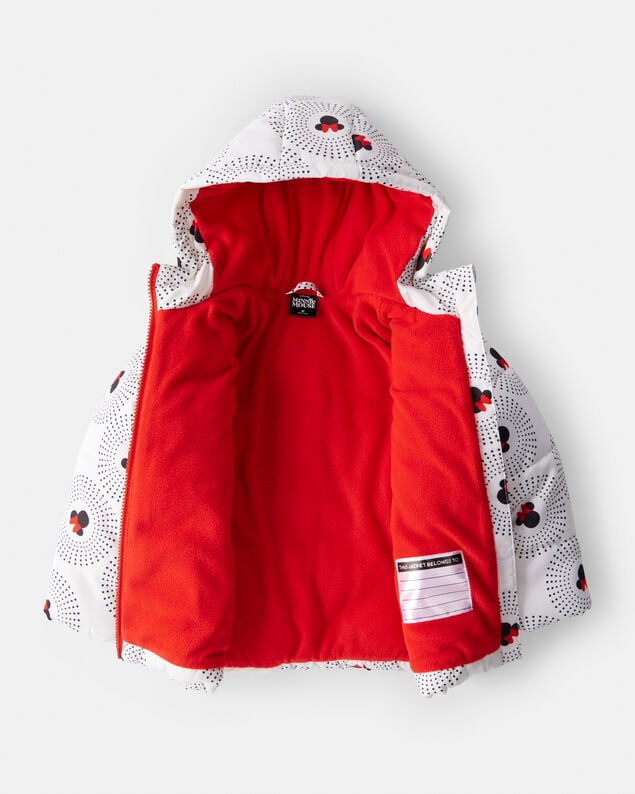 Product image 2 of Girls Disney© Minnie Mouse Hooded Heavyweight Winter Jacket - White