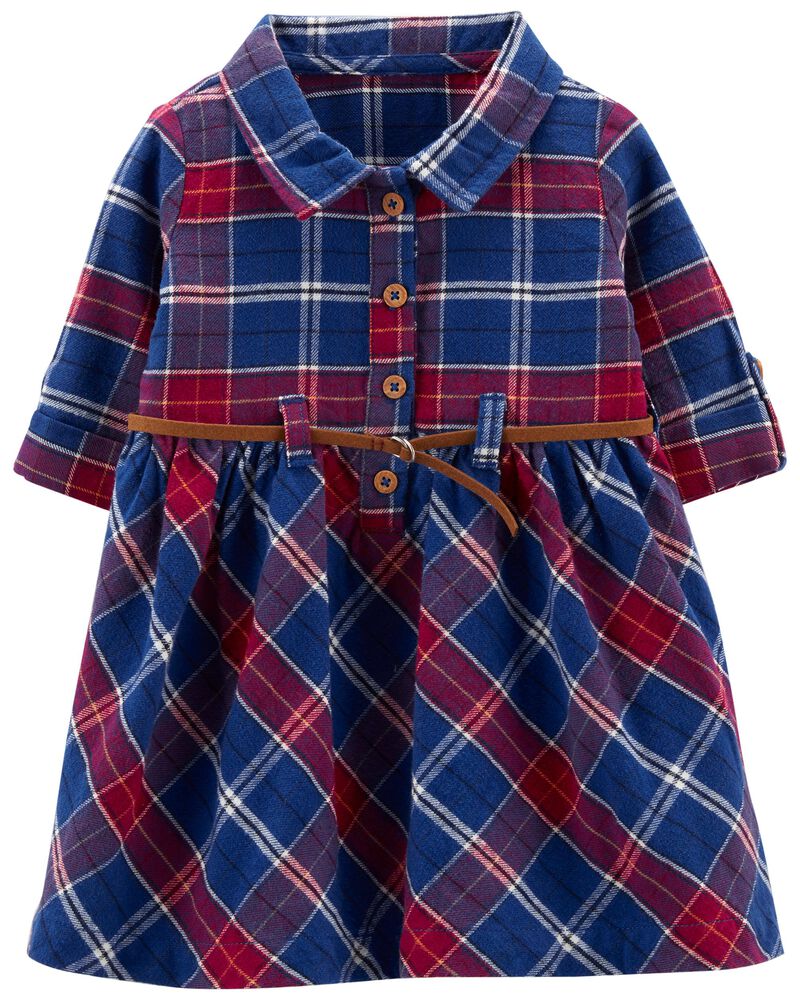 Baby Blue Plaid Flannel Dress Carters Com