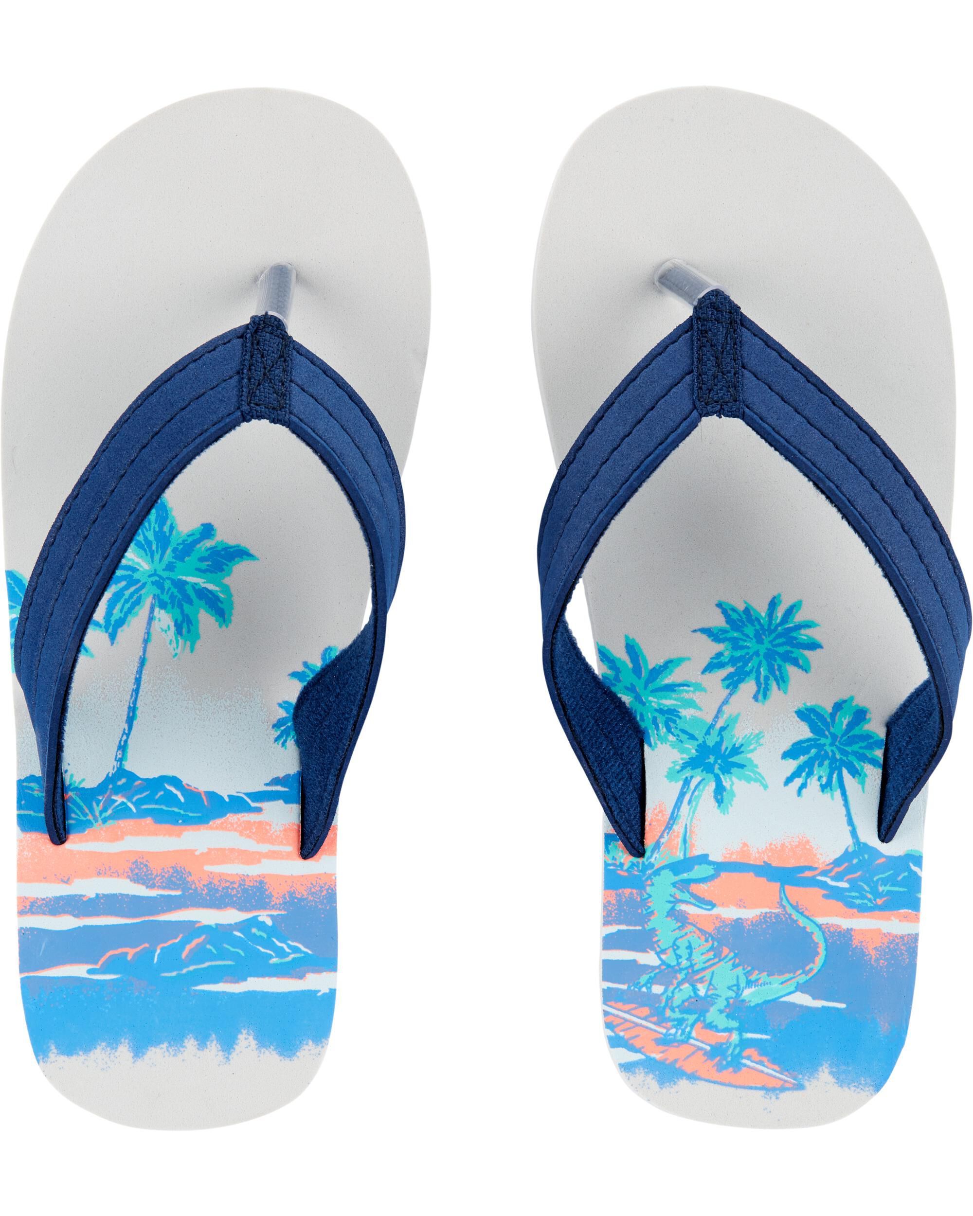 dinosaur flip flops