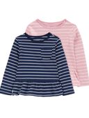 Multi - Toddler 2-Pack Striped Peplum Tops
, Selected