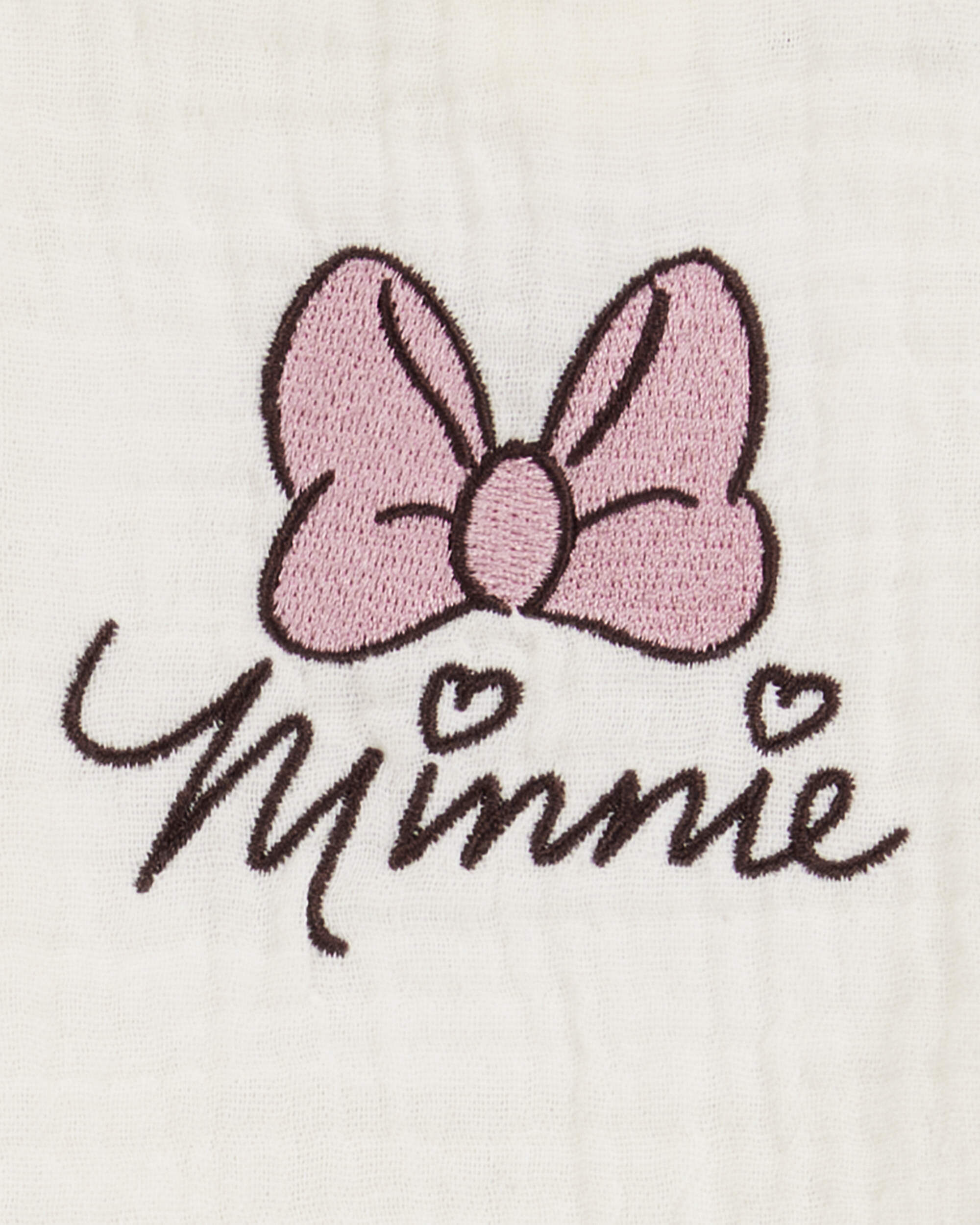 Toddler Girl 2-Piece Minnie Mouse Flutter-Sleeve Gauze Top & Short Set - Cream