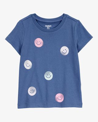 Product image 1 of Toddler Smiley-Print Short-Sleeve Graphic Tee - Navy