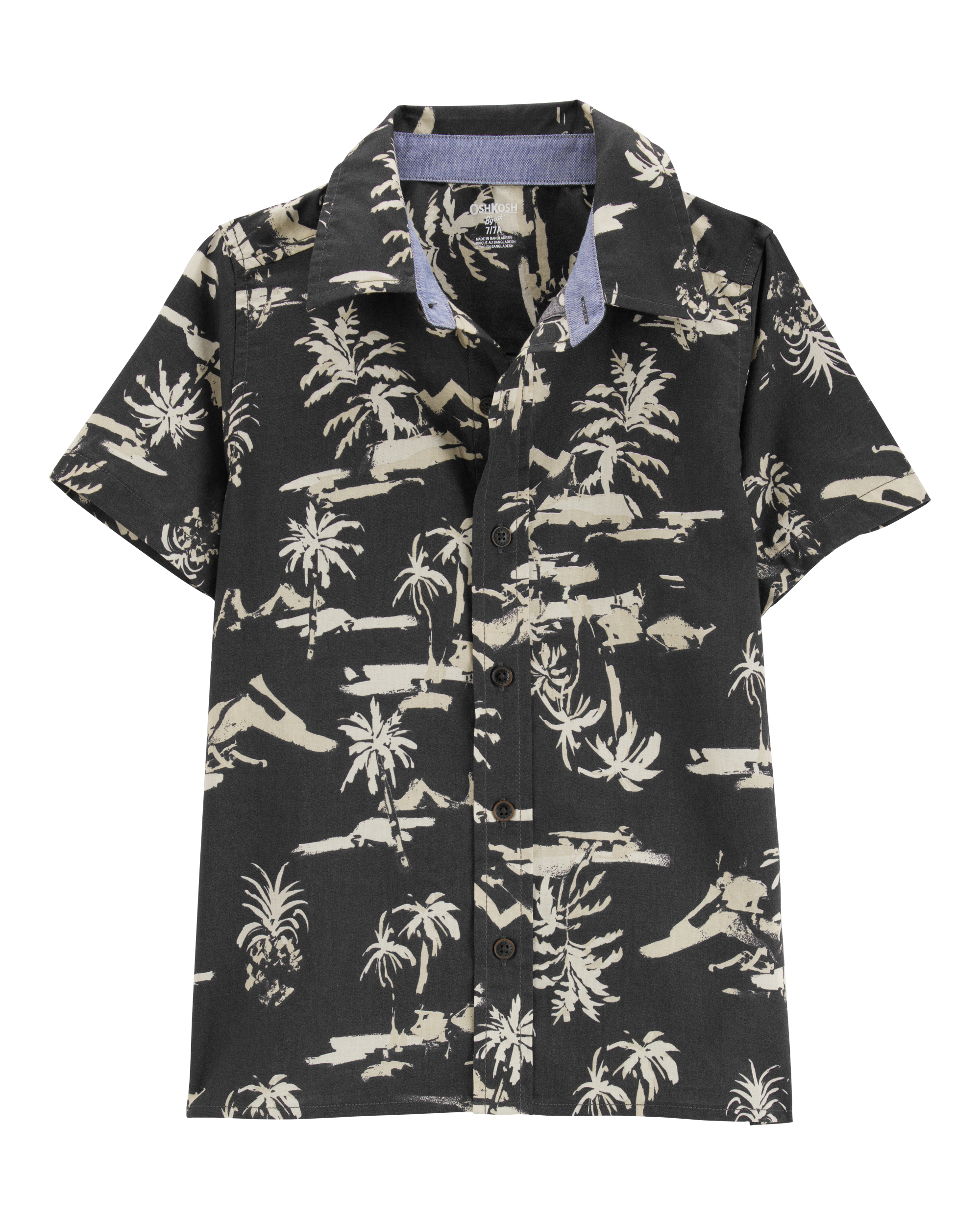 Boys Short-Sleeve Tropical Button-Front Shirt