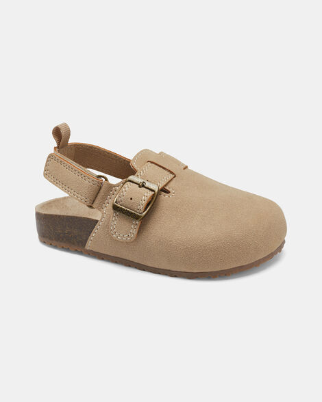 toddler casual slip-on clogs - tan