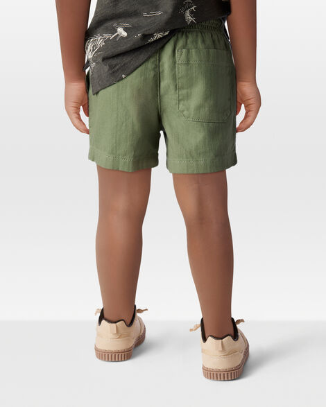  Product image 3 of Toddler Pull-On Cotton Shorts - Olive