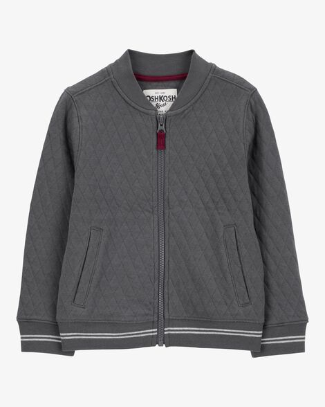  Product image 1 of Toddler Solid Cotton Blend Quilted Jacket - Gray