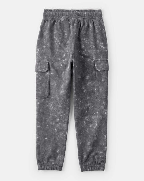  Product image 2 of Boys Acid Wash Print French Terry Joggers - Grey