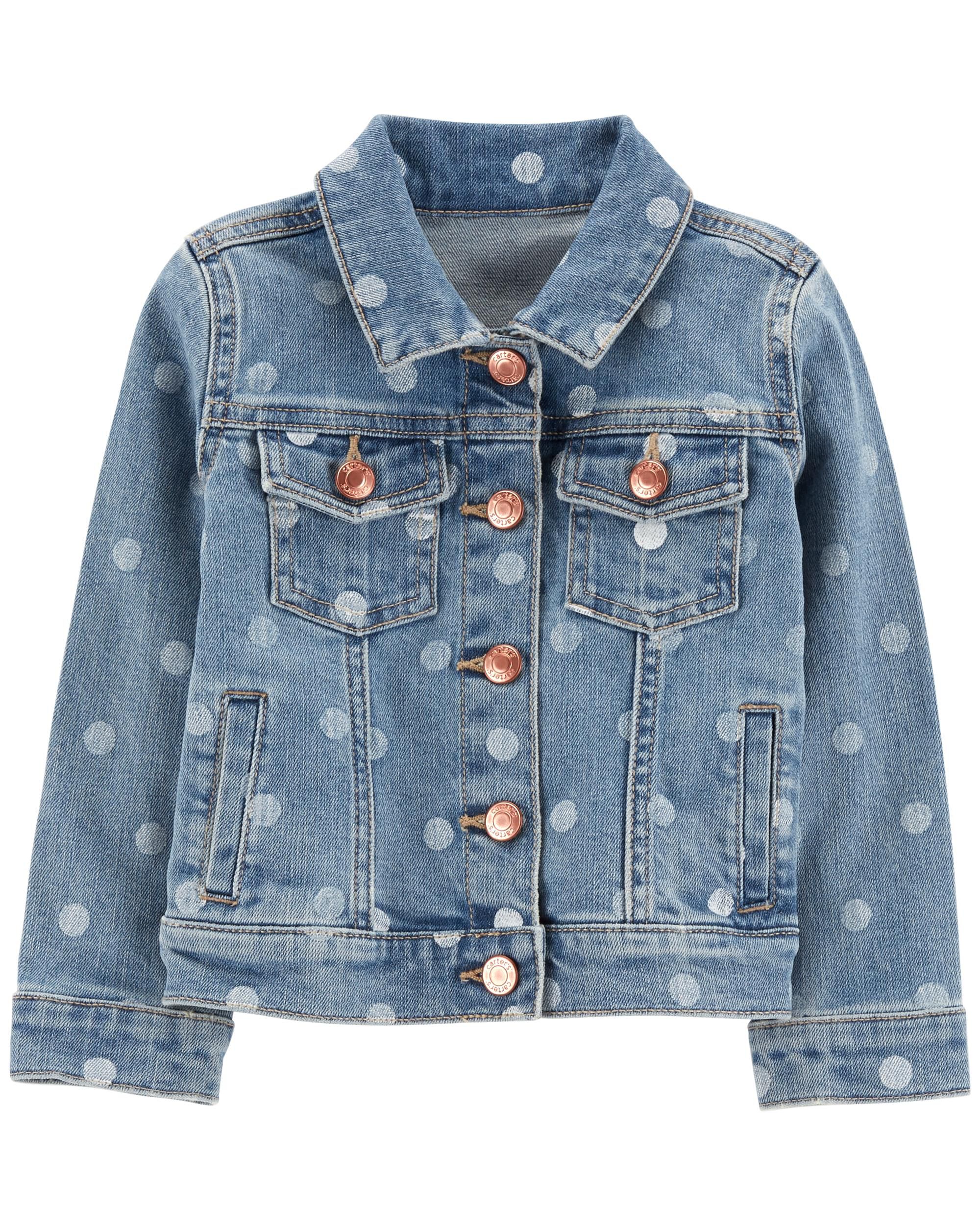 polka dot denim jacket