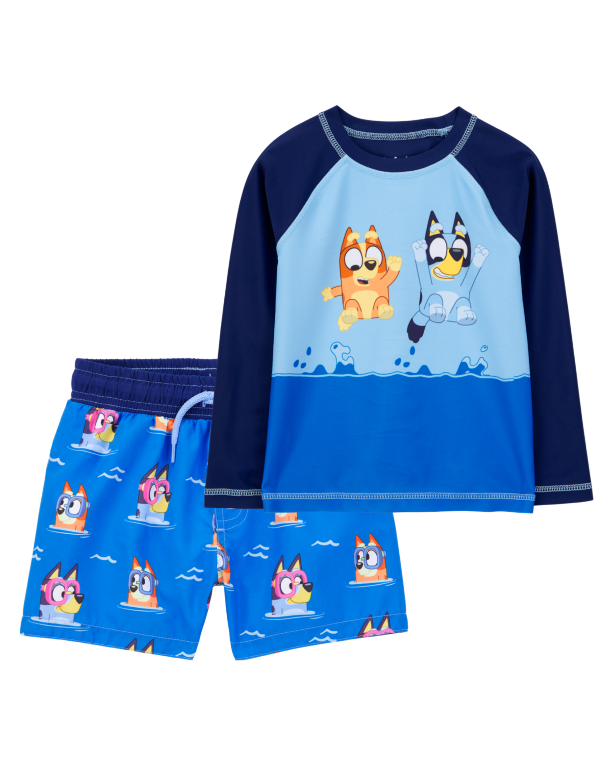 Toddler 2-Piece Bluey Rashguard & Swim Trunk Set