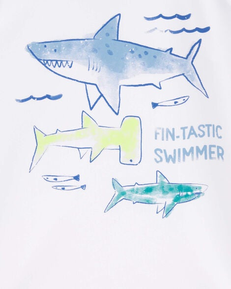  Product image 3 of Toddler 2-Piece Shark Long Sleeve Rashguard & Swim Trunks Set
