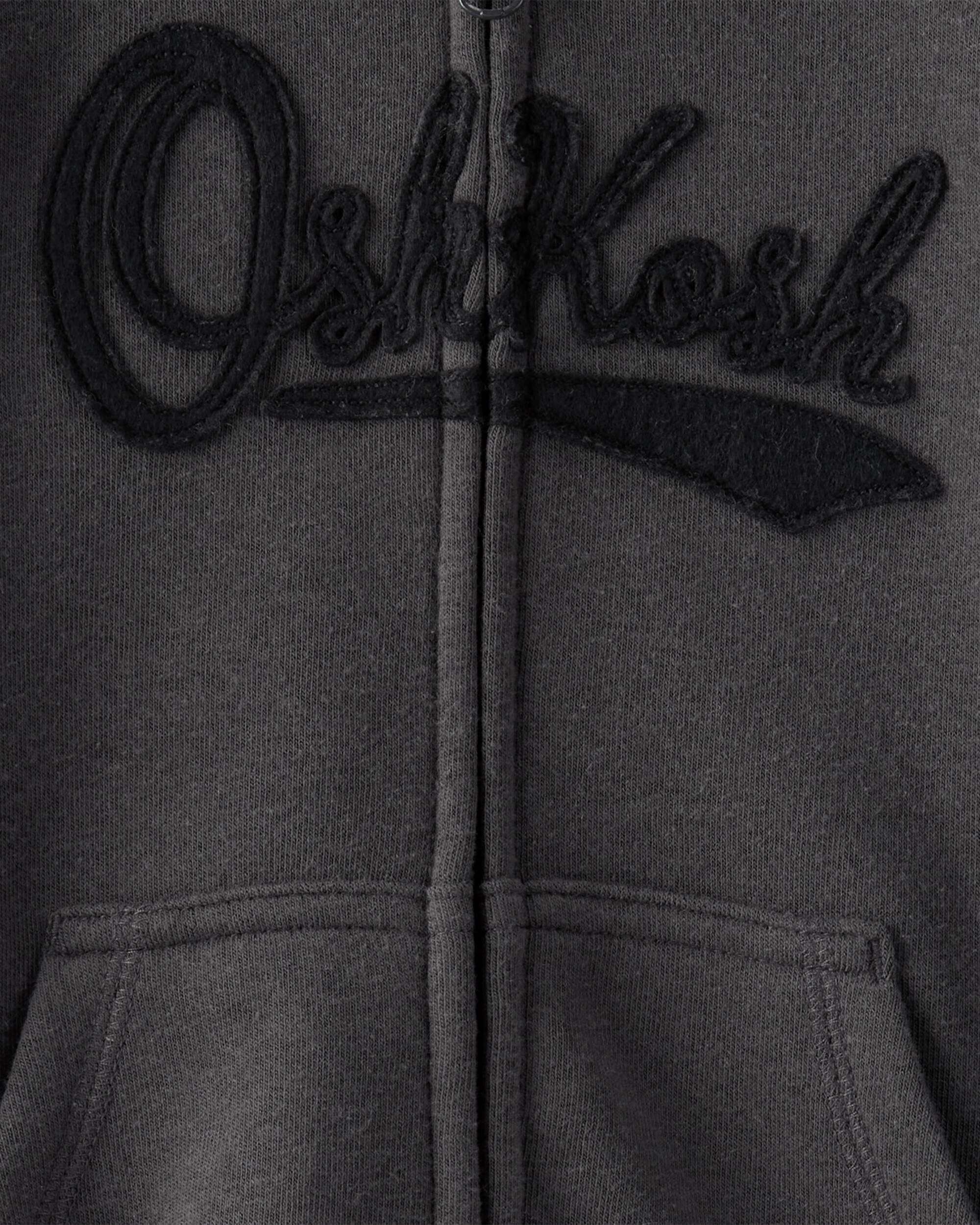 Toddler Boy OshKosh Logo Fleece Zip Jacket - Black