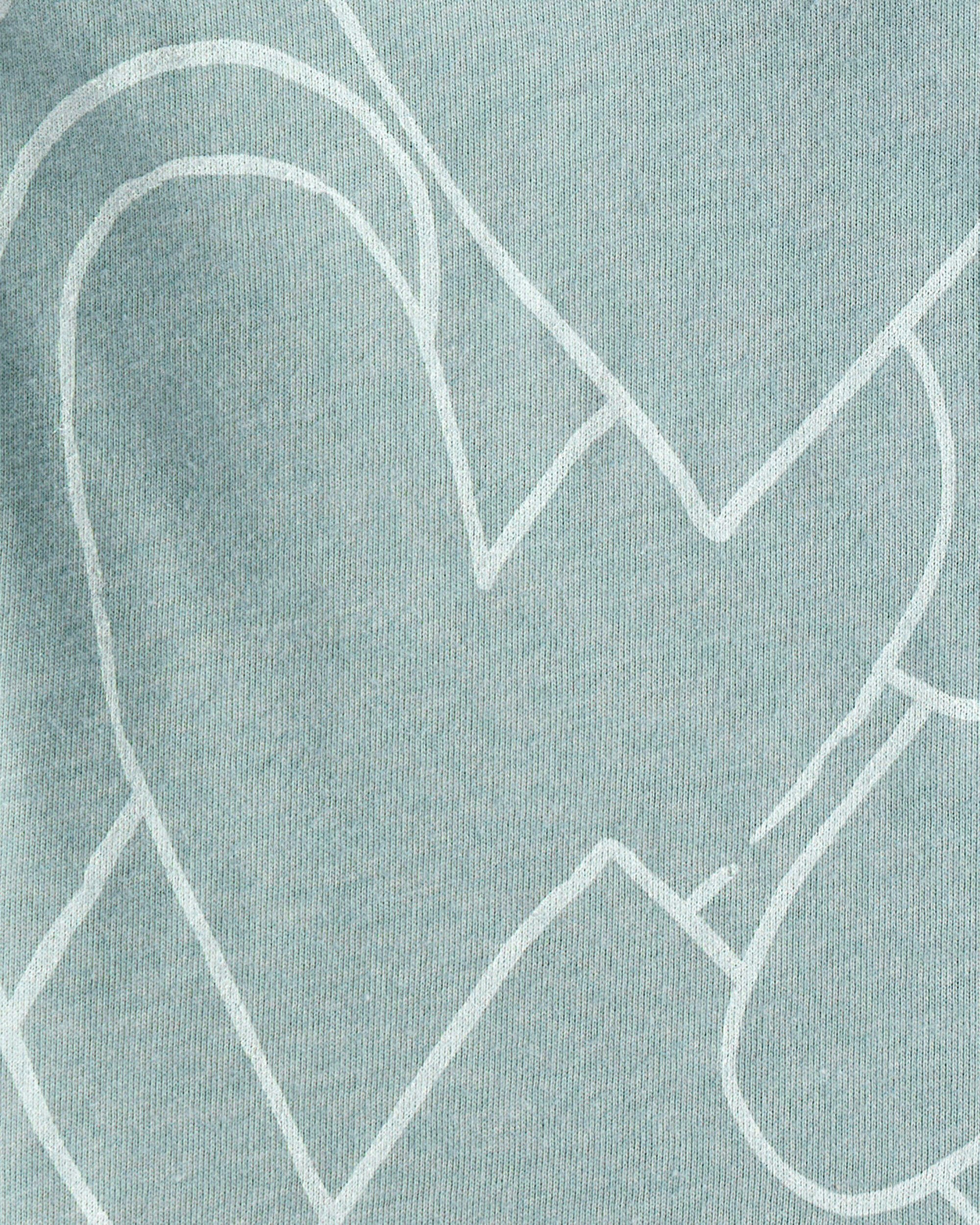 Baby Girl Heart Print Short-Sleeve Peplum Top - Green