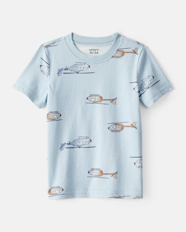 Product image 1 of Toddler Boy Helicopter Print Short-Sleeve Tee - Blue