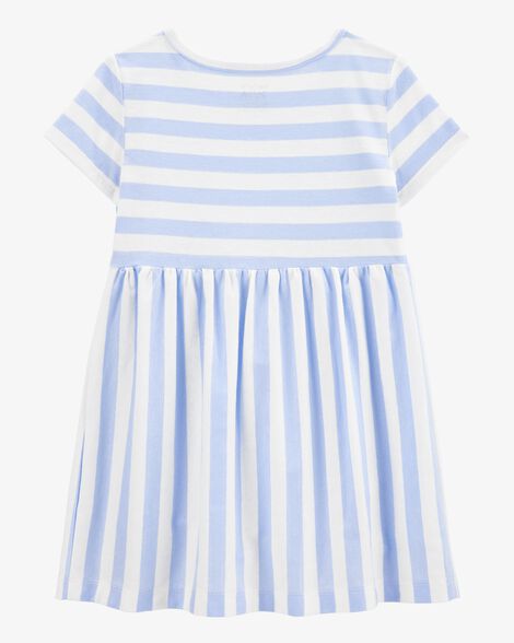  Product image 2 of Toddler Striped Short-Sleeve Dress- Blue