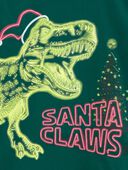 Green - Kid Santa Claws Dinosaur Graphic Tee, Selected