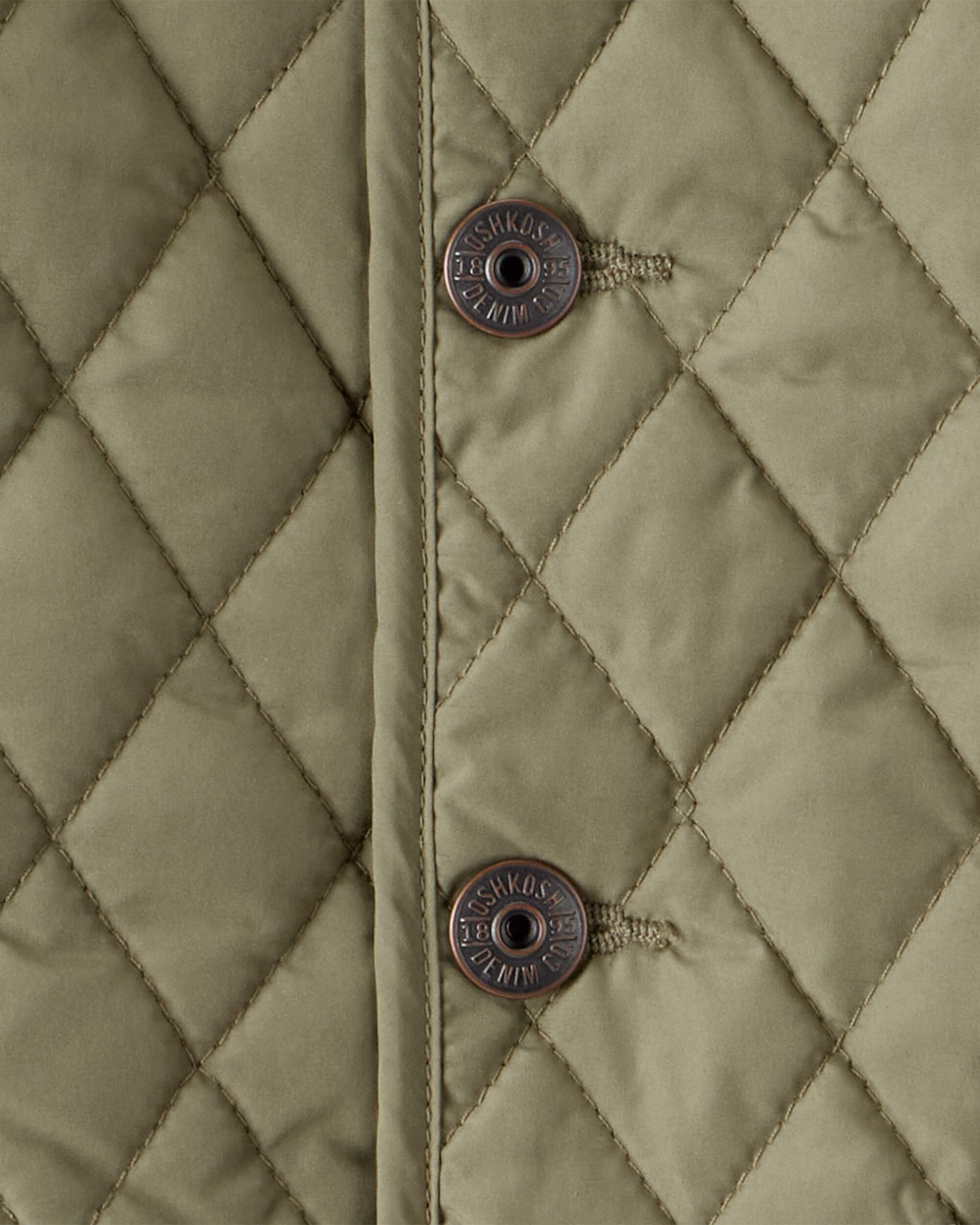 Toddler Boy Quilted Long-Sleeve Fashion Jacket - Olive