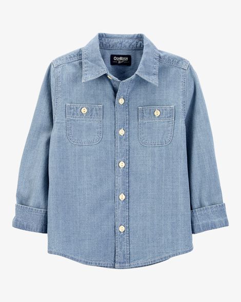 INFANTS BUTTON FRONT SHIRT KINDRED SKIES