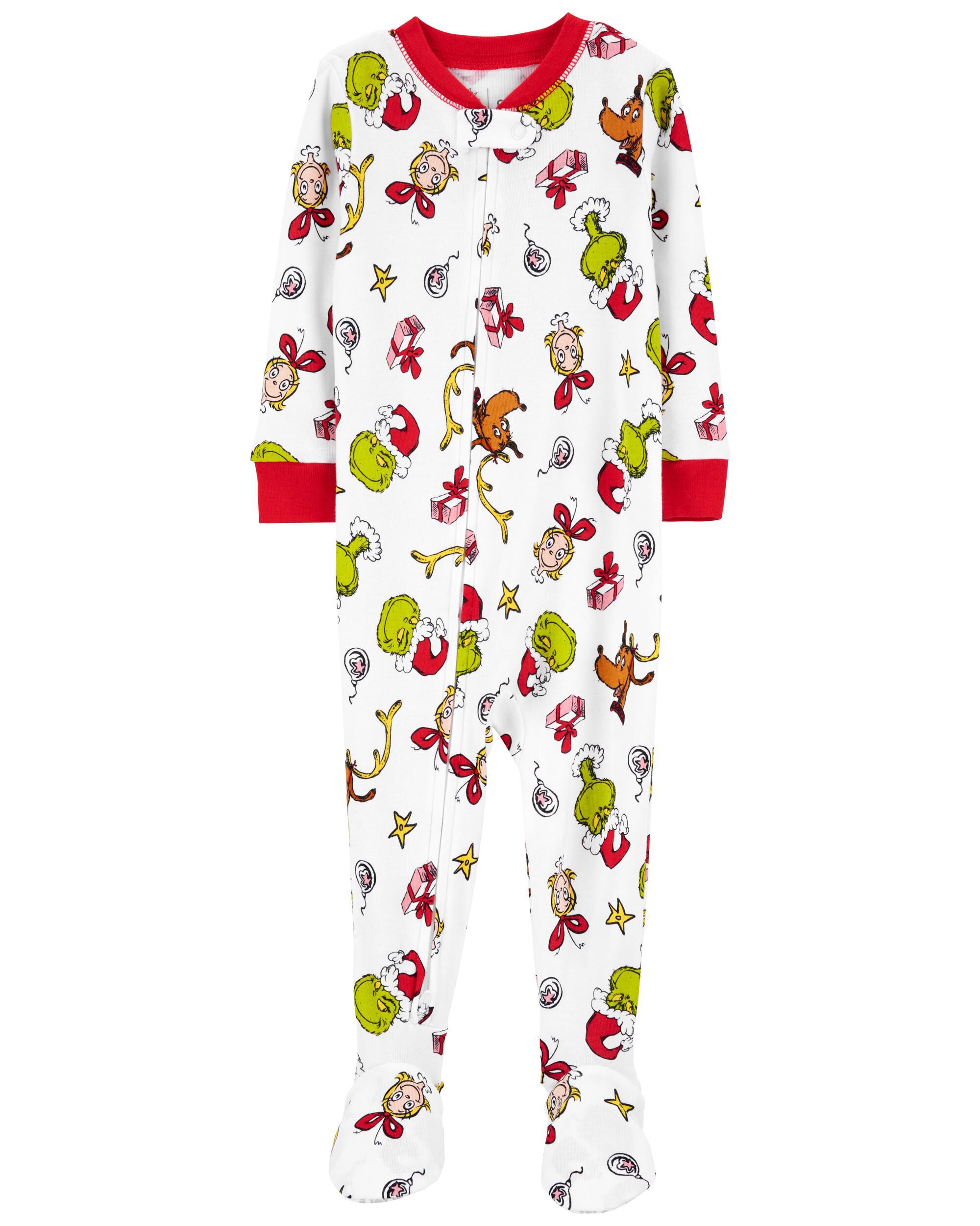Baby 1 Piece Christmas Grinch 100 Cotton Footie Pajamas Carter s Carter s