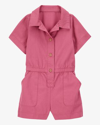 Product image 1 of Toddler Twill Button-Down Romper - Pink