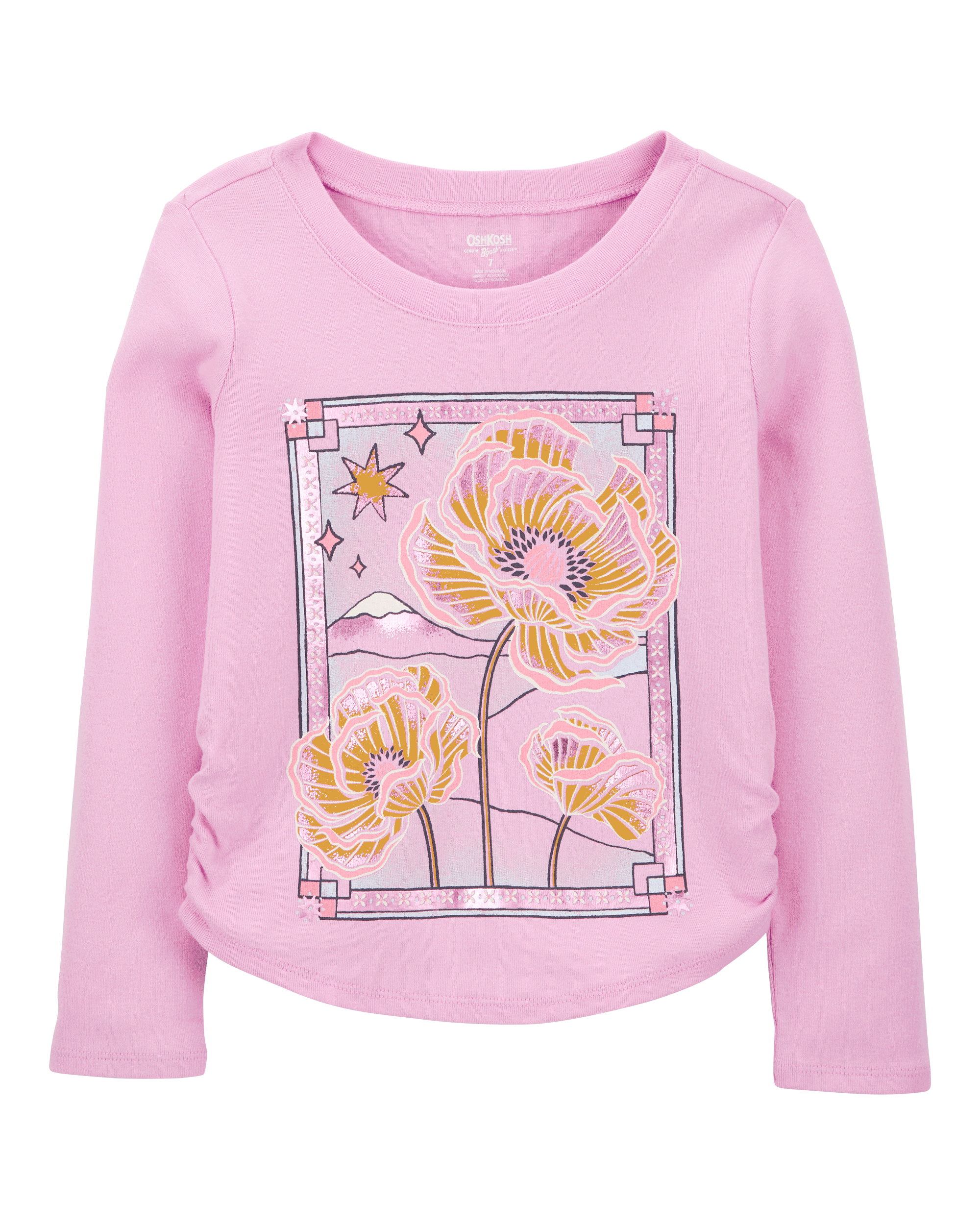 本当に信頼出来る商品 Top Fashion Long-Sleeve Flower Foil Knit Kid - Carter's | OshKosh - Pink トップス