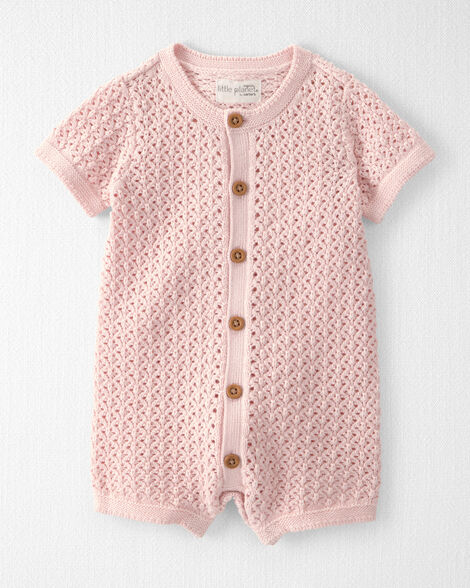 Baby Girl Organic Cotton Sweater Knit Romper