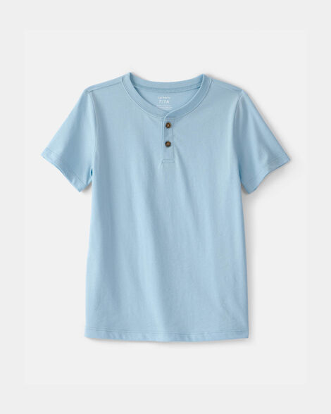 boys solid henley t-shirt - blue