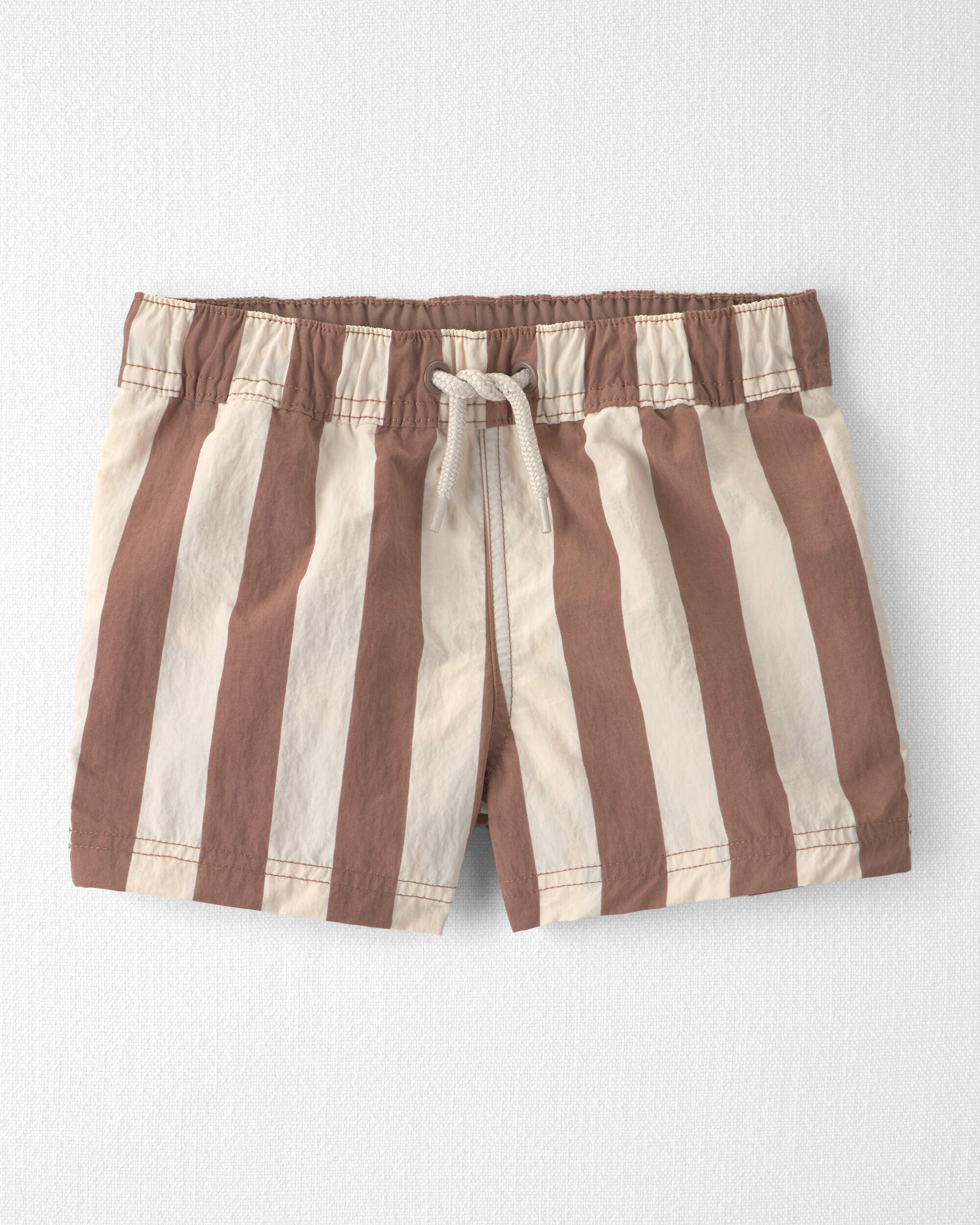 Little Planet Toddler Boy Recycled Swim Trunks in Brown Stripes 2T Brown Stripes 16$