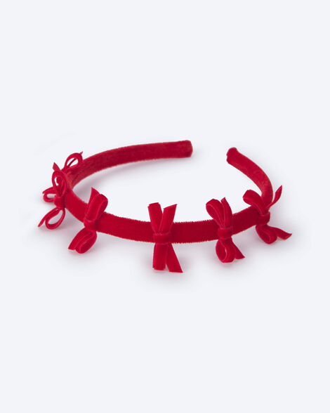 Toddler Girl Christmas Bow Headband - Red
