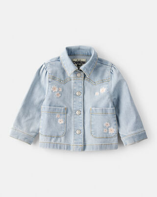 Product image 1 of Baby Girl Embroidered Long-Sleeve Denim Jacket - Blue