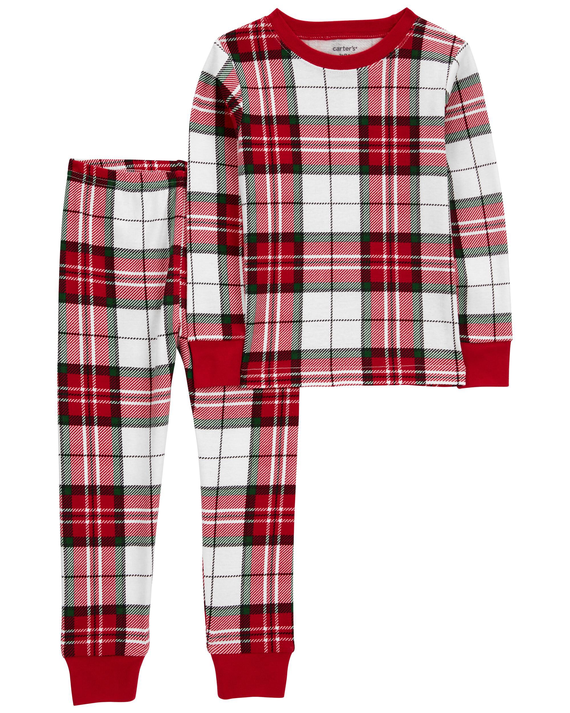 Adult 2 Piece Plaid Fleece Coat Style Pajamas Carter s Carter s