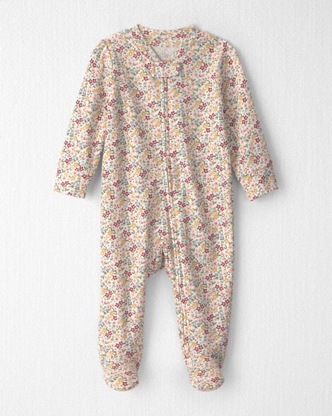 Baby Girl Organic Cotton Sleep & Play Pajamas in Floral