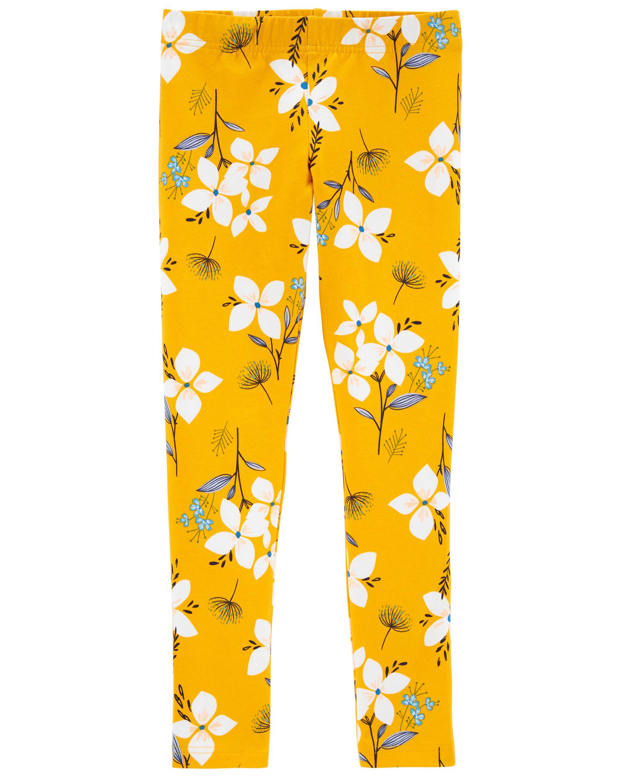 yellow floral leggings