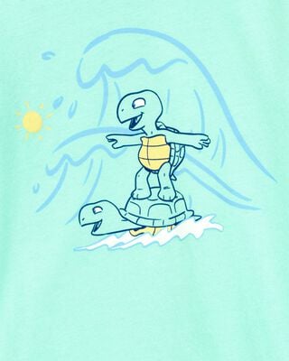 Product image 2 of Toddler Boy Surfing Turtle Short-Sleeve Graphic Tee - Aqua